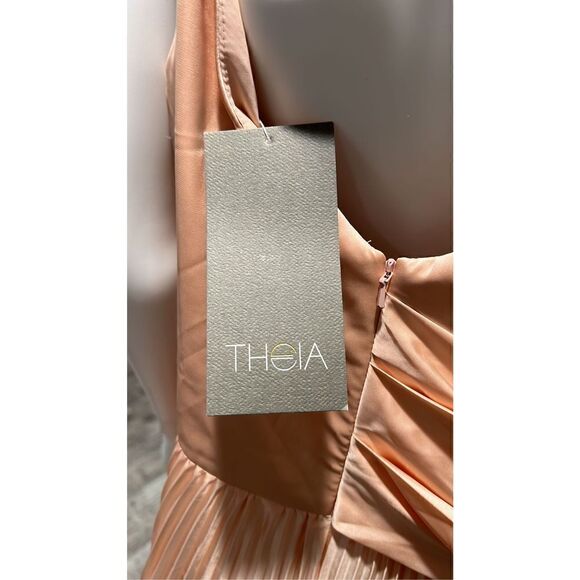Theia cara Pink Pleated Cocktail Dress Size 14 NWT - Picture 8 of 9